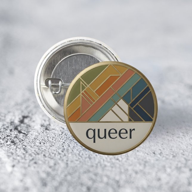 Queer Minimalist Pronoun LGBTQ Pride Pin (Creator Uploaded)