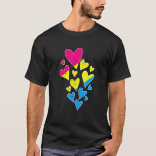 Queer Pan Pride Pansexuality Flag Hearts Lgbt Pans T-Shirt
