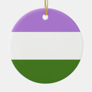 Queer Pride Flag Ceramic Tree Decoration