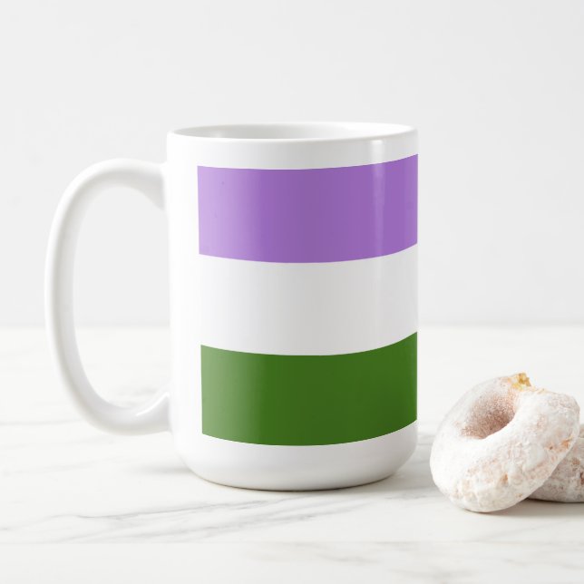 Queer Pride Flag Coffee Mug (With Donut)