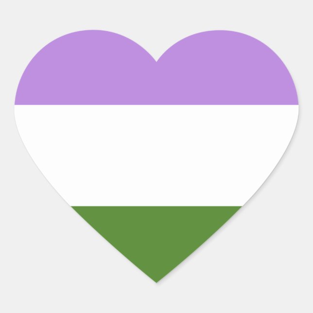 Queer Pride Flag Heart Sticker (Front)