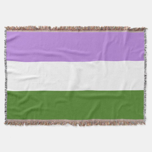 Queer Pride Flag Throw Blanket (Front)