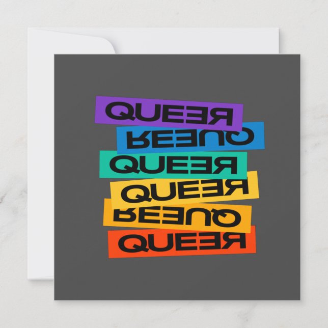 Queer- pride gay with rainbow colour  card (Front)