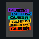 Queer- pride gay with rainbow colour    poster<br><div class="desc">Queer- pride gay with rainbow colour. The rainbow flag is a symbol of lesbian,  gay,  bisexual,  transgender and queer pride.</div>