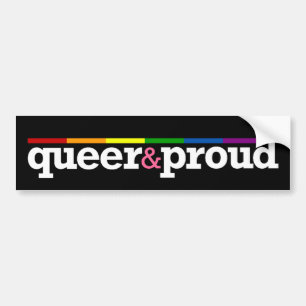 Queer&proud Black Bumper Sticker