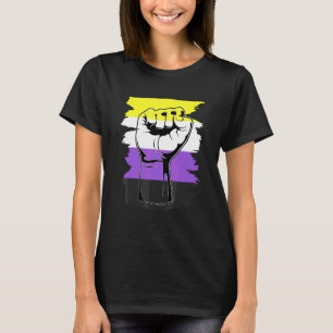 Queer Proud Non Binary Pride Fist Third Gender Equ T-Shirt