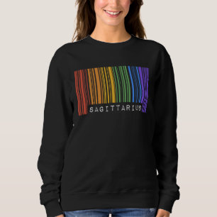 Queer Sagittarius Barcode Gay Pride Flag Zodiac Si Sweatshirt