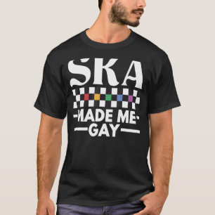 Queer Ska Music made me gay 2 tone Checkboard Rain T-Shirt