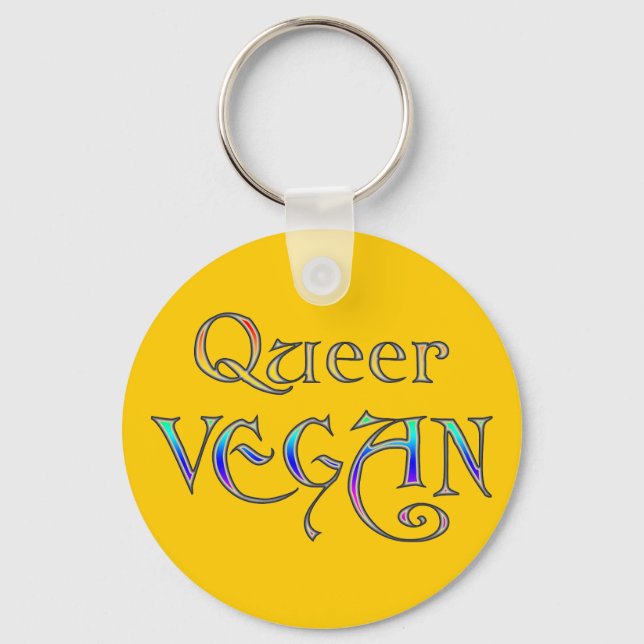 Queer Vegan Keychain (Front)