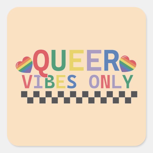 Queer Vibes Only LGBT Sticker (Front)