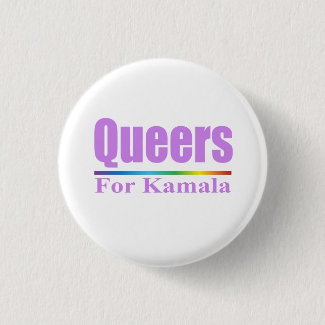 Queers for Kamala / Kamala Harris 3 Cm Round Badge (Front)
