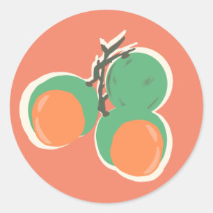 Quenepas Spanish Limes Fruit Hand Drawn Classic Round Sticker