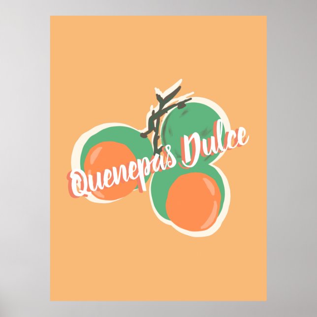 Quenepas Spanish Limes Fruit Hand Drawn          Poster (Front)