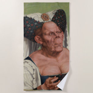 Quentin Matsys - A Grotesque Old Woman Beach Towel