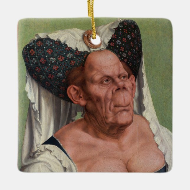 Quentin Matsys - A Grotesque Old Woman Ceramic Ornament (Front)