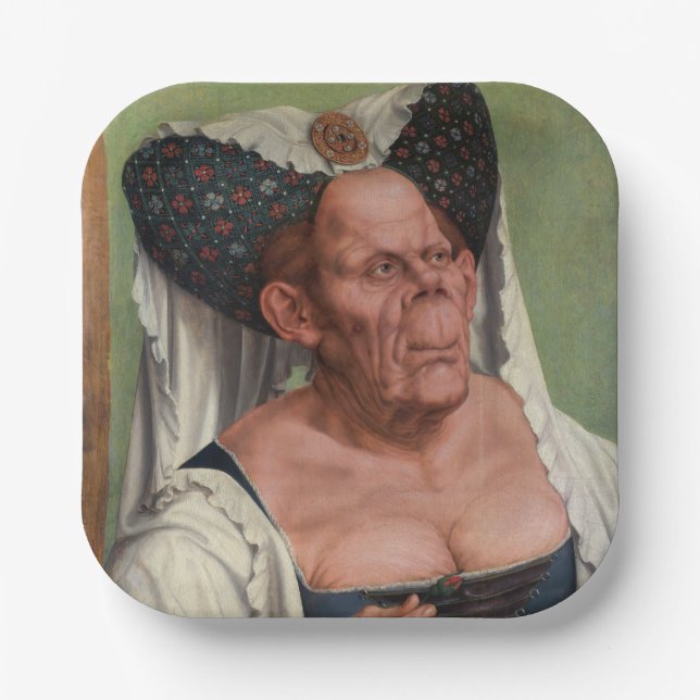 Quentin Matsys - A Grotesque Old Woman Paper Plate (Front)