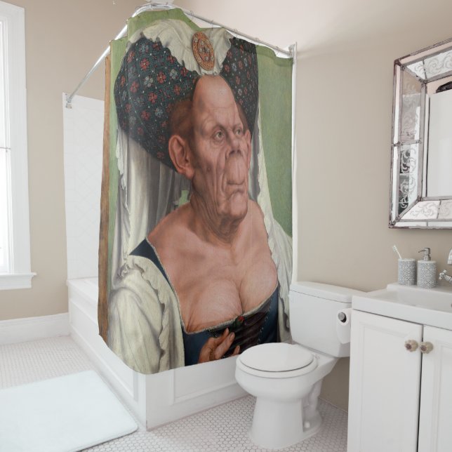 Quentin Matsys - A Grotesque Old Woman Shower Curtain (In Situ)