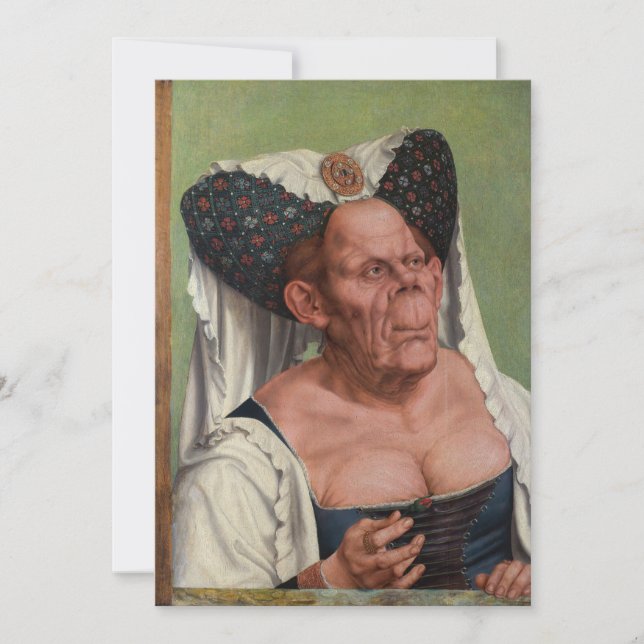 Quentin Matsys - A Grotesque Old Woman Thank You Card (Front)