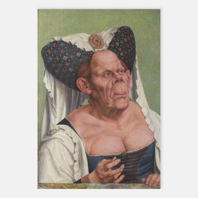 Quentin Matsys - A Grotesque Old Woman Wrapping Paper Sheet (Creator Uploaded)