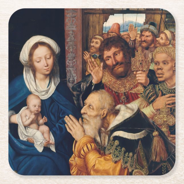 Quentin Matsys - The Adoration of the Magi Square Paper Coaster (Front)