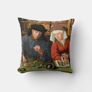 Quentin Matsys - The Moneylender and His Wife Cushion