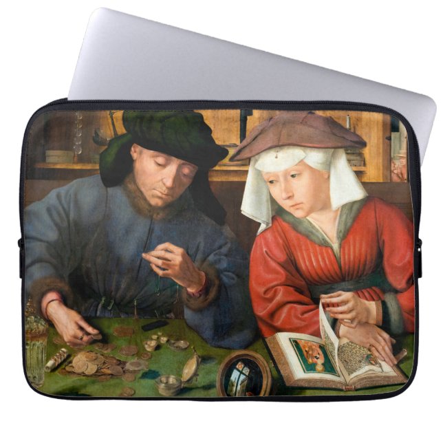 Quentin Matsys - The Moneylender and His Wife Laptop Sleeve (Front)