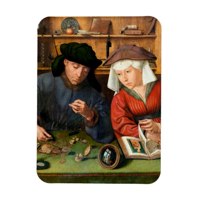 Quentin Matsys - The Moneylender and His Wife Magnet (Vertical)