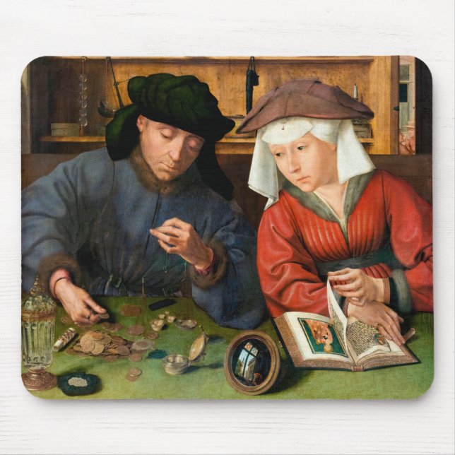 Quentin Matsys - The Moneylender and His Wife Mouse Mat (Front)