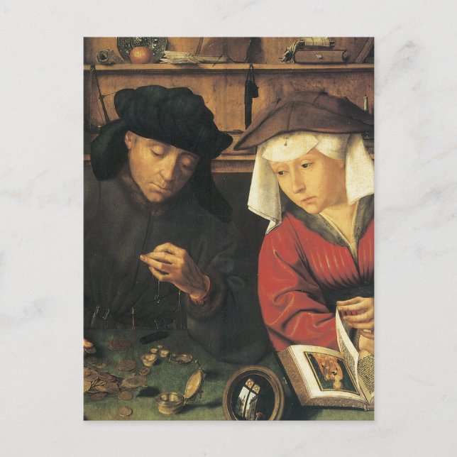 Quentin Matsys The Moneylender and his Wife Postcard (Front)