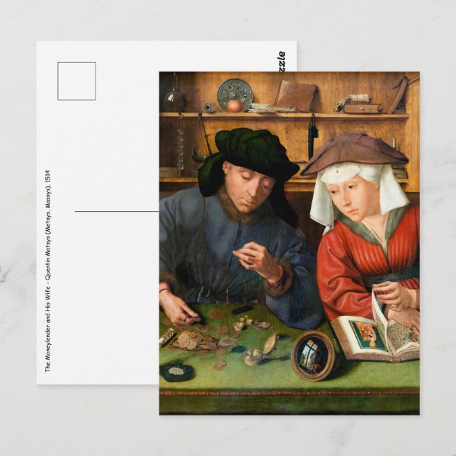 Quentin Matsys - The Moneylender and His Wife Postcard (Front/Back)