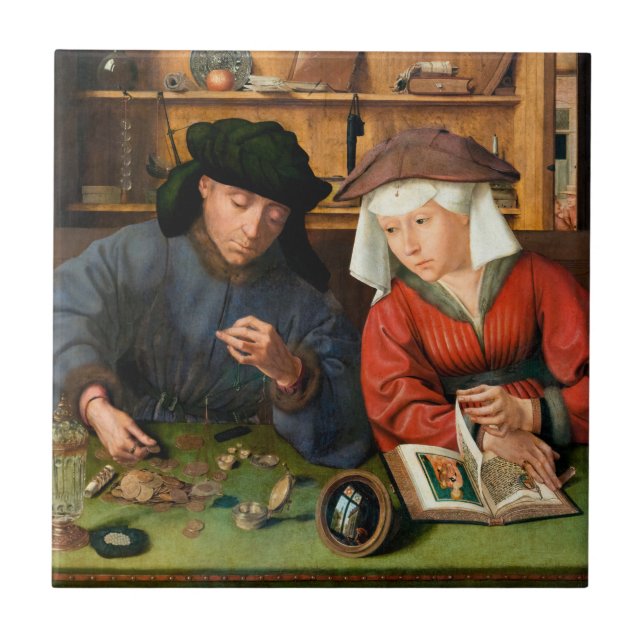 Quentin Matsys - The Moneylender and His Wife Tile (Front)