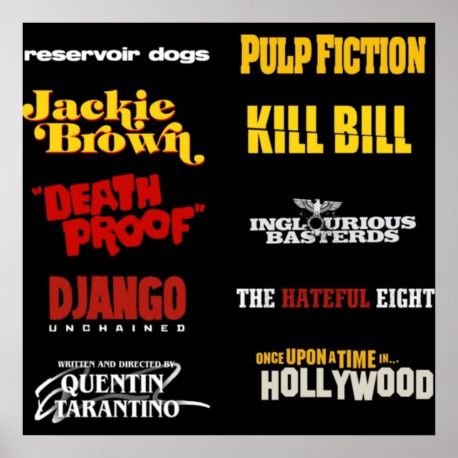 quentin tarantino  filmography poster (Front)