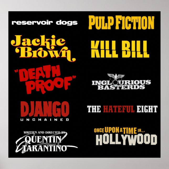 quentin tarantino  filmography poster (Front)