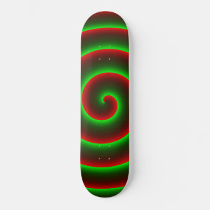 Quer mudar o vermelho? Espiral verde chamativo. Skateboard