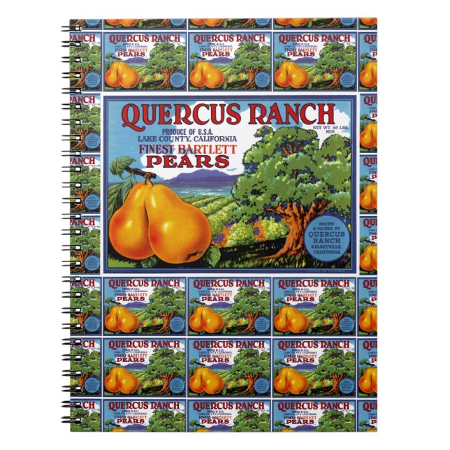Quercus Ranch Pears multi print Notebook (Front)