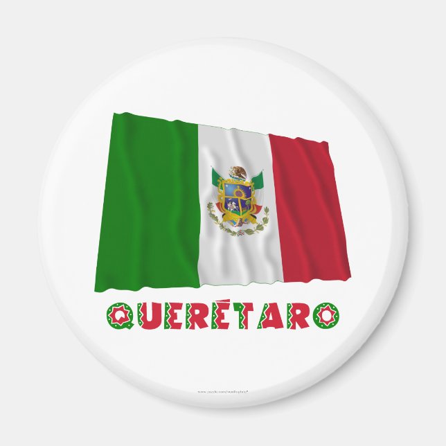 Querétaro Waving Unofficial Flag Magnet (Front)