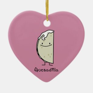 Quesadilla Mexican grilled Tortilla with Cheese Ceramic Tree Decoration