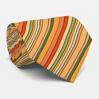 Queso Dip Stripes Orange Red White Green  Tie
