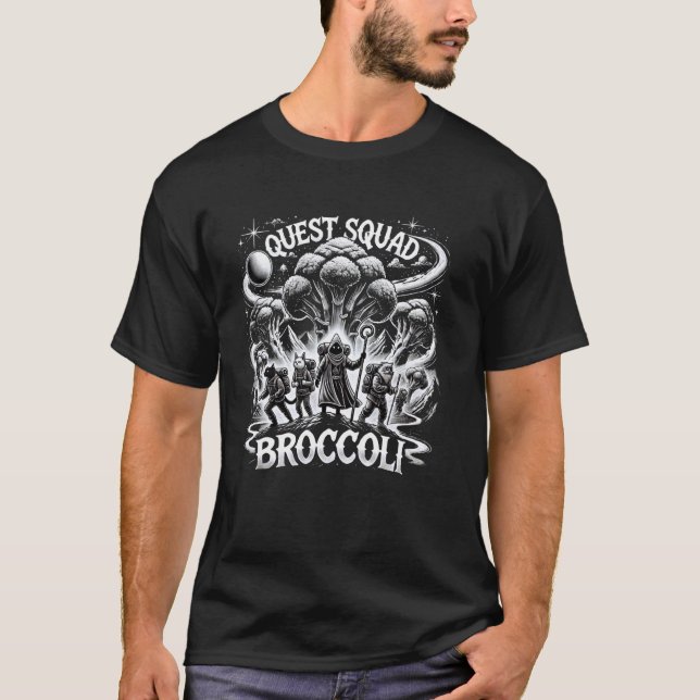 Quest Fantasy Squad Broccoli Funny Cat  1 T-Shirt (Front)