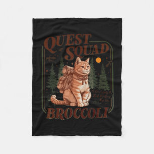 Quest Fantasy Squad Broccoli Funny Cat  Fleece Blanket
