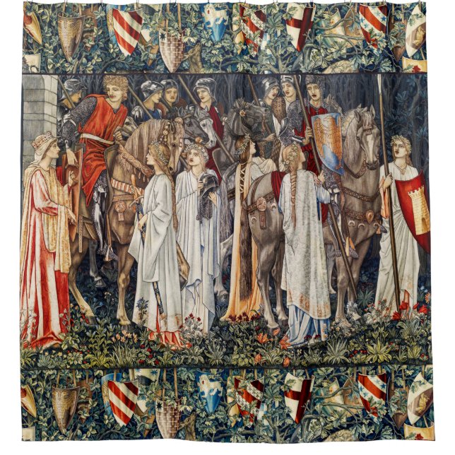 Quest for Holy Grail, Arming,Departure of Knights  Shower Curtain (Front)