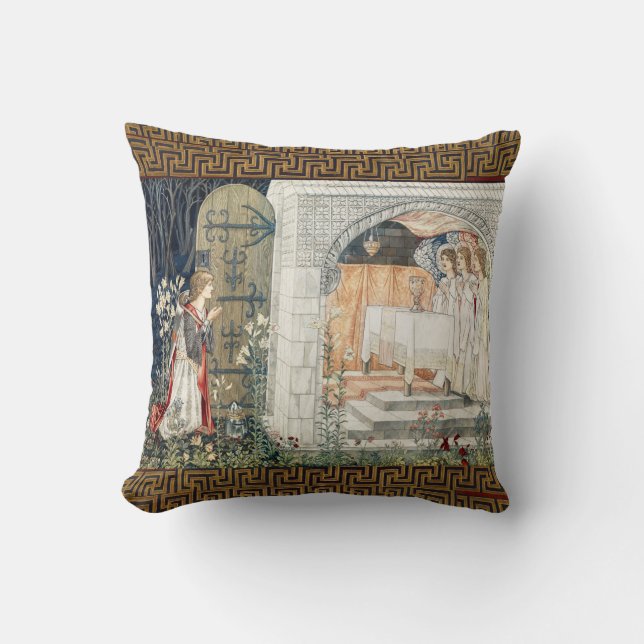 Quest for Holy Grail,Vision of Angels to Perceval  Cushion (Front)