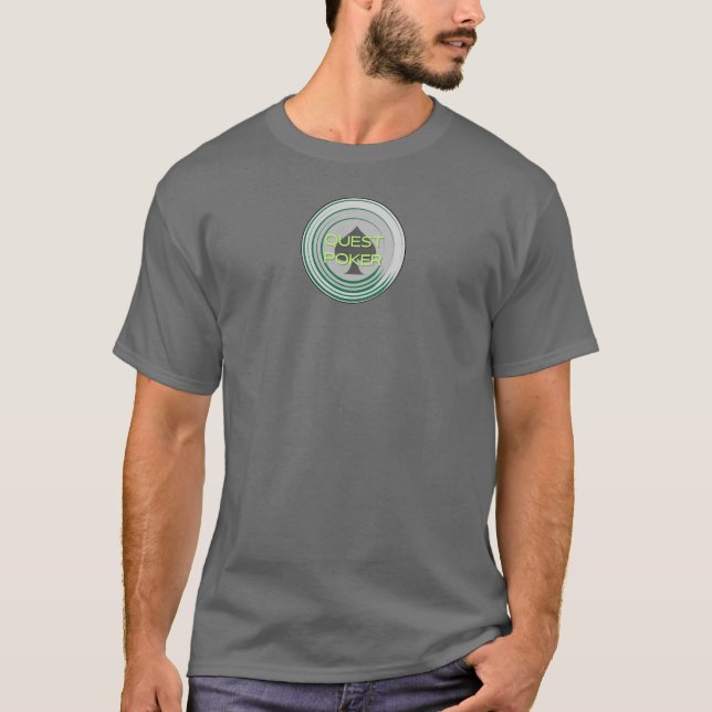 Quest Poker Green Logo T-Shirt (Front)