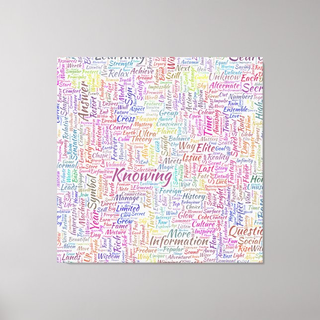 Question Apprendre Nuage MotssTexte Motif Message Canvas Print (Front)