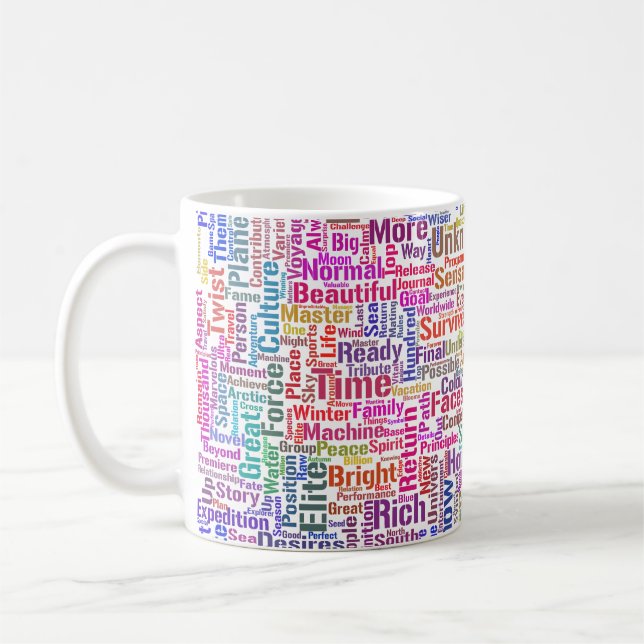 Question Apprendre Nuage MotssTexte Motif Message Coffee Mug (Left)