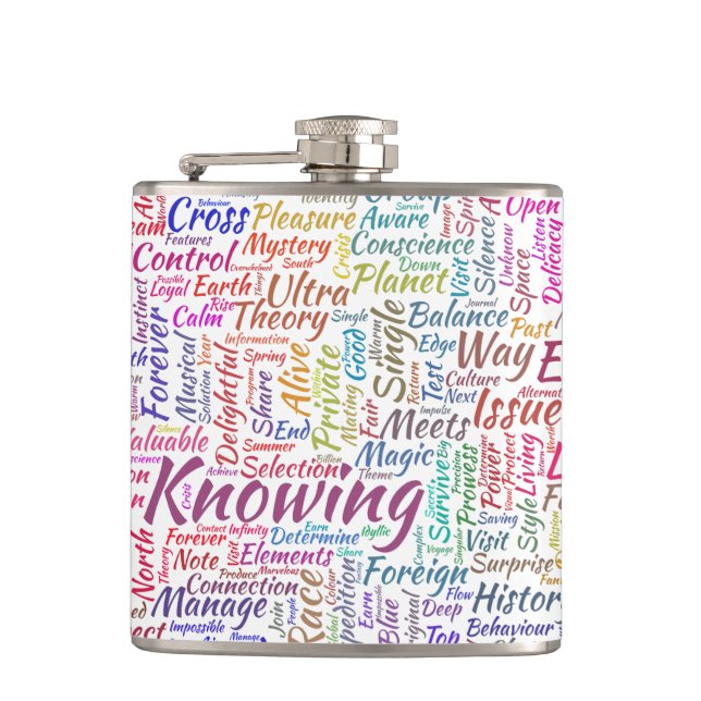 Question Apprendre Nuage MotssTexte Motif Message Hip Flask (Front)