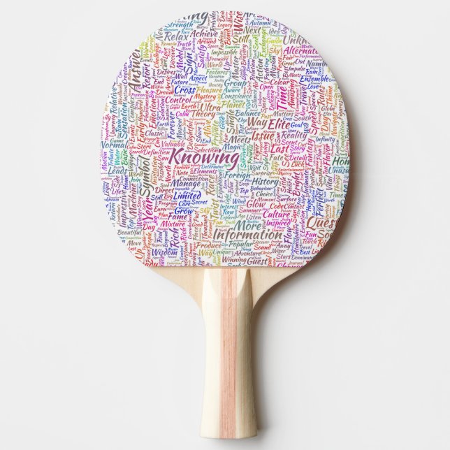 Question Apprendre Nuage MotssTexte Motif Message Ping Pong Paddle (Front)