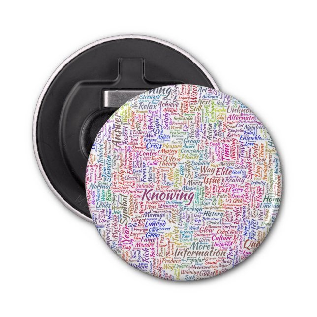Question Apprendre Nuage MotssTexts Motif Message Bottle Opener (Front)