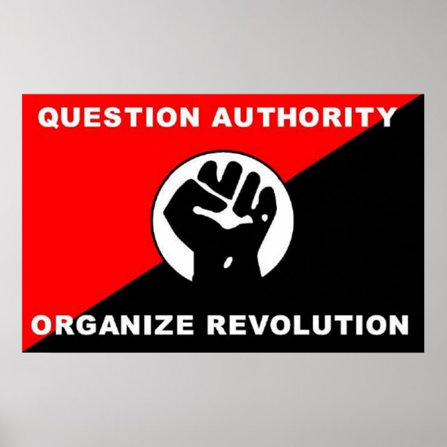 Question Authority Organize Revolution poster (Front)