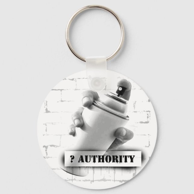 Question Authority - Spray Paint Can - Graffiti Key Ring (Front)
